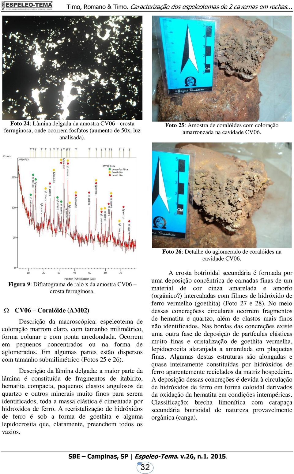 CV06 Coralóide (AM02) Descrição da macroscópica: espeleotema de coloração marrom claro, com tamanho milimétrico, forma colunar e com ponta arredondada.