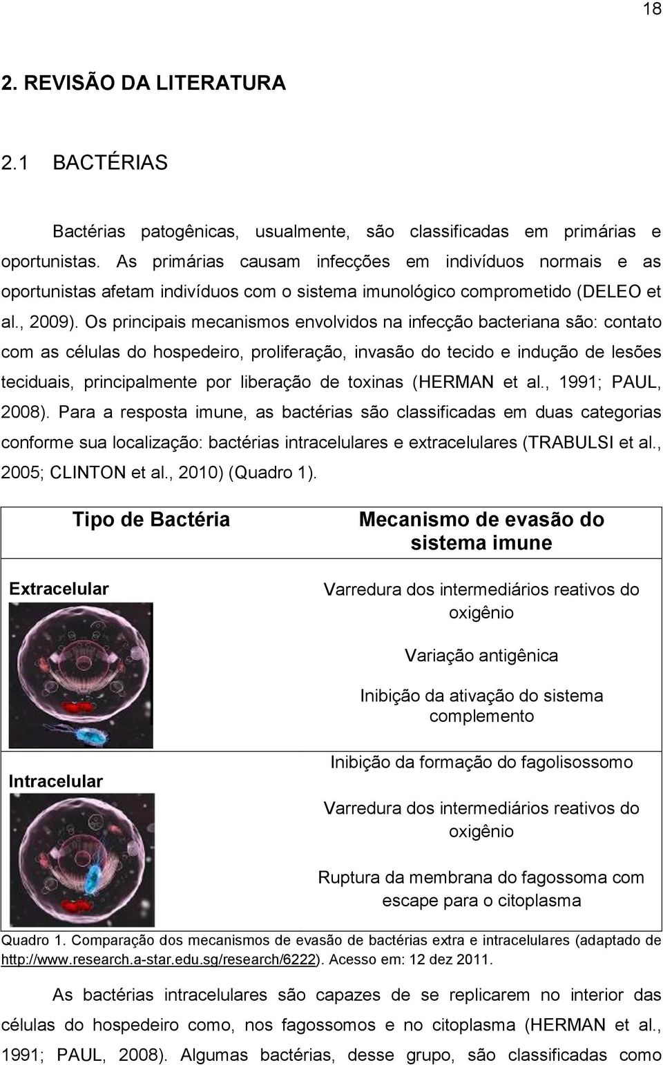 Os principais mecanismos envolvidos na infecção bacteriana são: contato com as células do hospedeiro, proliferação, invasão do tecido e indução de lesões teciduais, principalmente por liberação de