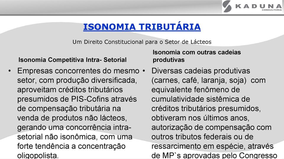 tendência a concentração oligopolista.