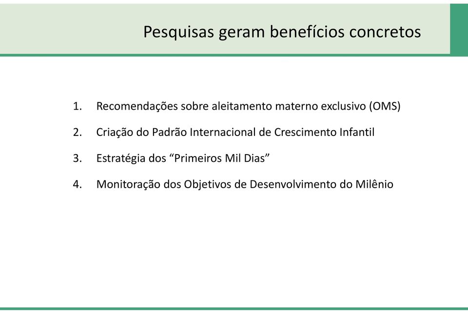 Criação do Padrão Internacional de Crescimento Infantil 3.