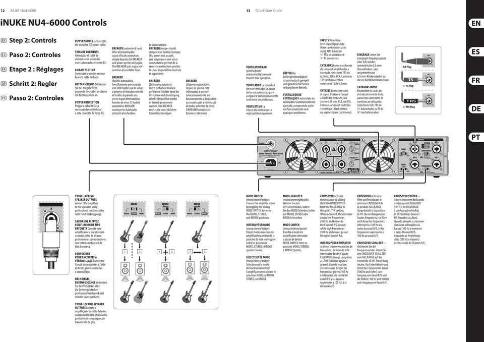 NETZANSCHLUSS Schliessen Sie das mitgelieferte passende Netzkabel an diesen IEC-Netzanschluss an. POWER CONNECTION Plugue o cabo de força correspondente (incluso) a este conector de força IEC.