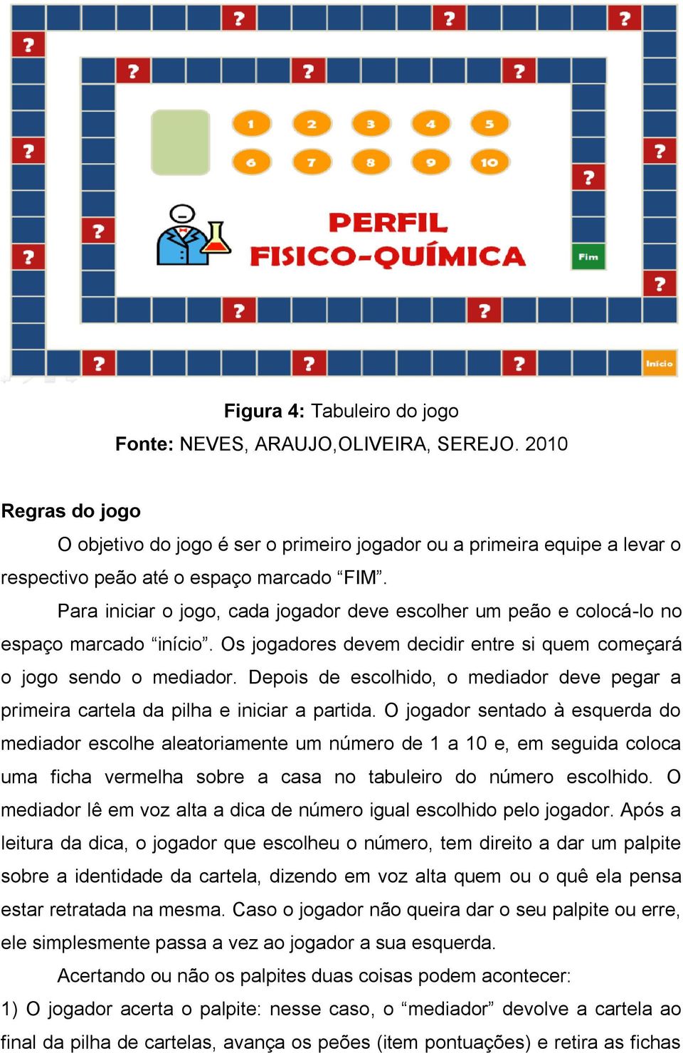 Para iniciar o jogo, cada jogador deve escolher um peão e colocá-lo no espaço marcado início. Os jogadores devem decidir entre si quem começará o jogo sendo o mediador.