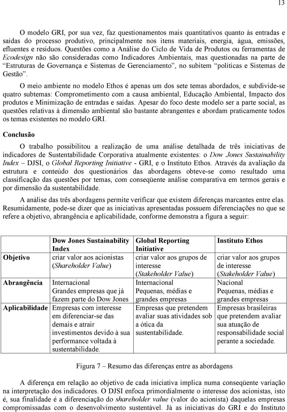 Questões como a Análise do Ciclo de Vida de Produtos ou ferramentas de Ecodesign não são consideradas como Indicadores Ambientais, mas questionadas na parte de Estruturas de Governança e Sistemas de