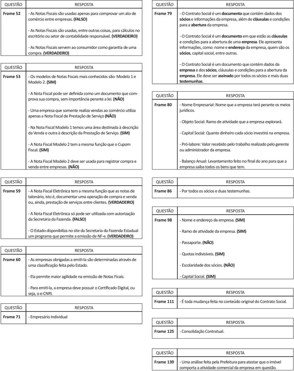 (VERDADEIRO) - As Notas Fiscais servem ao consumidor como garantia de uma compra.