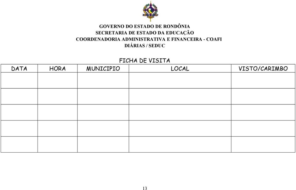 ADMINISTRATIVA E FINANCEIRA - COAFI DIÁRIAS /