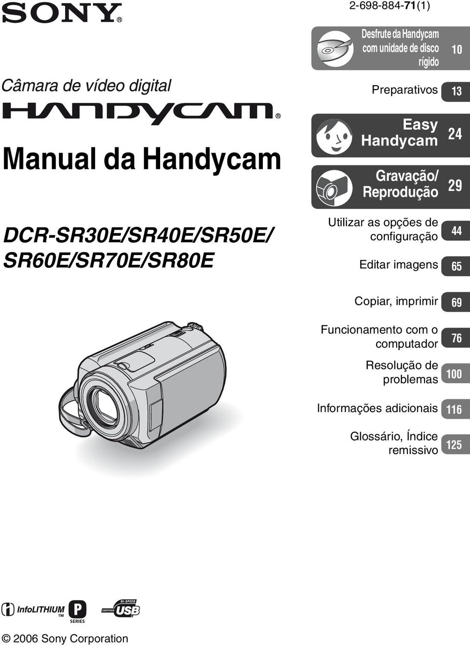 as opções de configuração 44 Editar imagens 65 Copiar, imprimir 69 Funcionamento com o computador 76