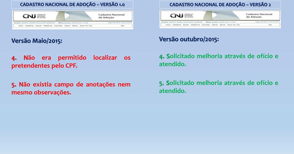 Não existia campo de anotações nem mesmo observações.