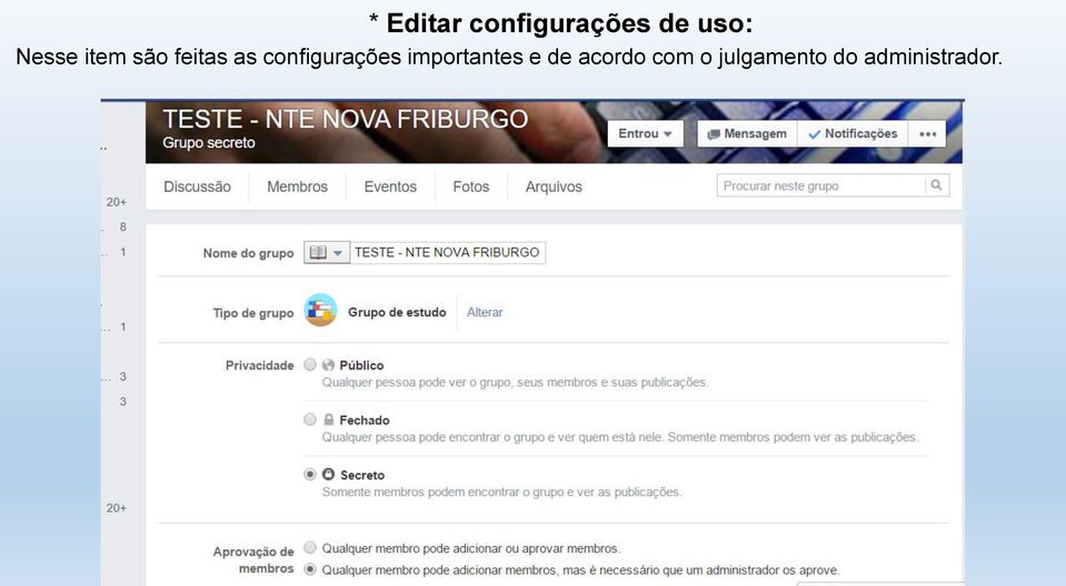 configurações importantes e de