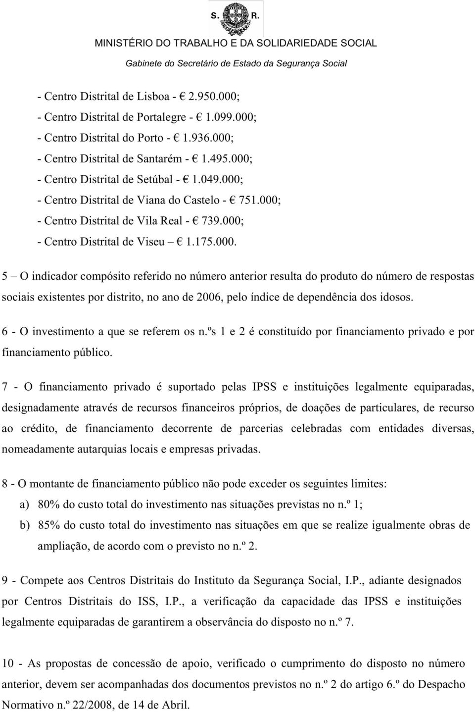 6 - O investimento a que se referem os n.ºs 1 e 2 é constituído por financiamento privado e por financiamento público.