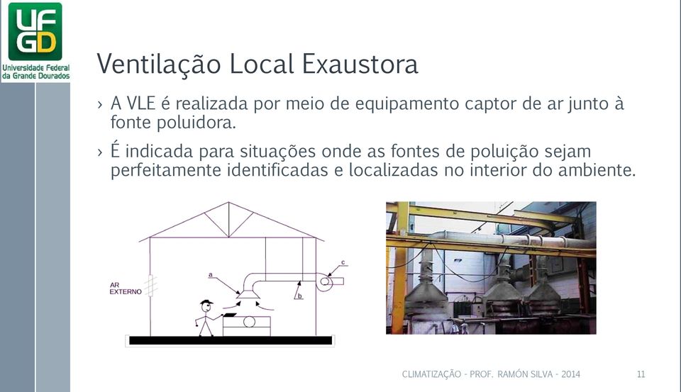 É indicada para situações onde as fontes de poluição sejam