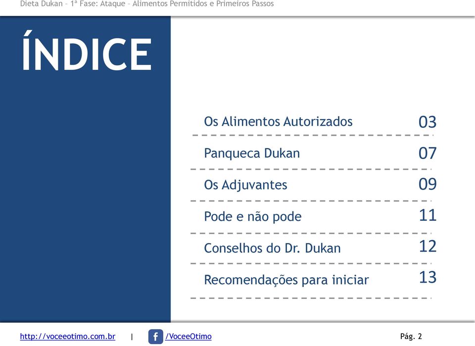 Dukan Recomendações para iniciar 03 07 09 11