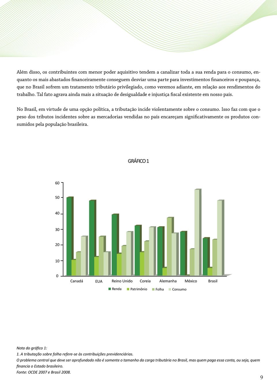 Tal fato agrava ainda mais a situação de desigualdade e injustiça fiscal existente em nosso país. No Brasil, em virtude de uma opção política, a tributação incide violentamente sobre o consumo.