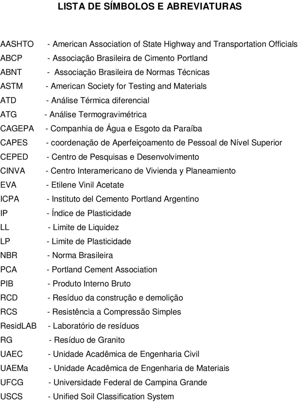 Análise Termogravimétrica - Companhia de Água e Esgoto da Paraíba - coordenação de Aperfeiçoamento de Pessoal de Nível Superior - Centro de Pesquisas e Desenvolvimento - Centro Interamericano de