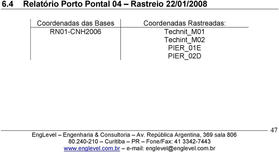 RN01-CNH2006 Coordenadas Rastreadas: