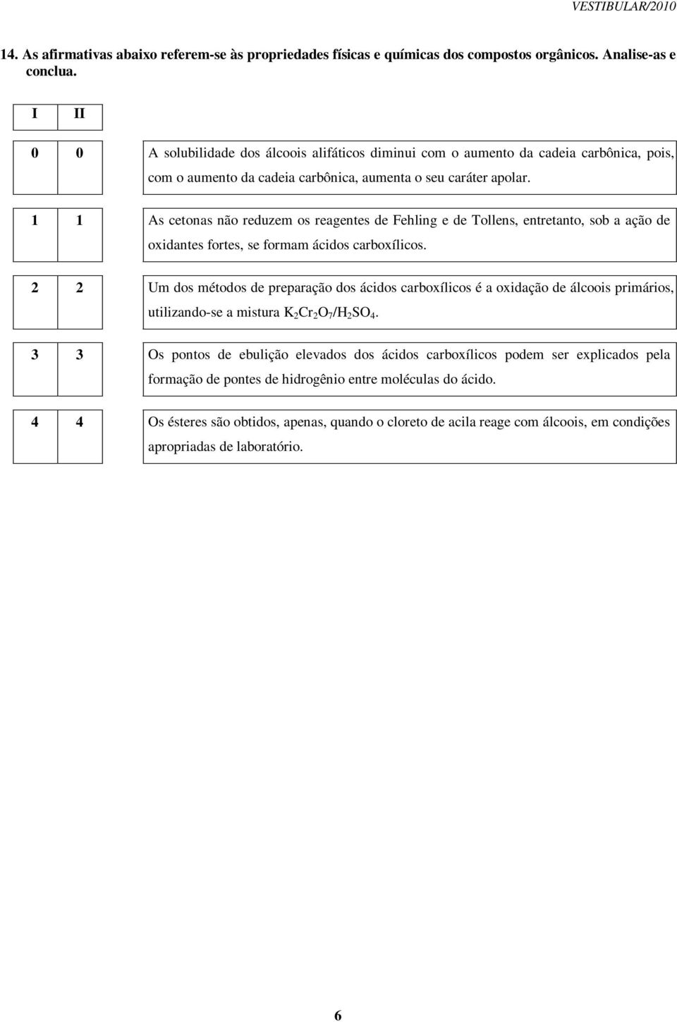 1 1 As cetonas não reduzem os reagentes de Fehling e de Tollens, entretanto, sob a ação de oxidantes fortes, se formam ácidos carboxílicos.