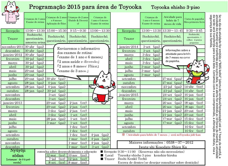 janeiro-2012 30-abr (qui) março 3-dez (qui) atividade para bebês exame de fevereiro 30-jul (qui) abril 3-dez (qui) de 7 no curso março 30-jul (qui) 2 anos saúde e diversão de papinha.