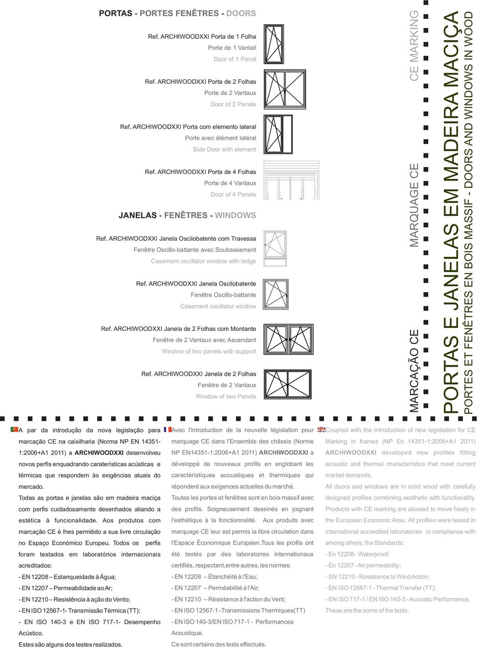 ARCHIWOODXXI Janela Oscilobatente com Travessa Fenêtre Oscillo-battante avec Soubassement Casement oscillator window with ledge Ref.