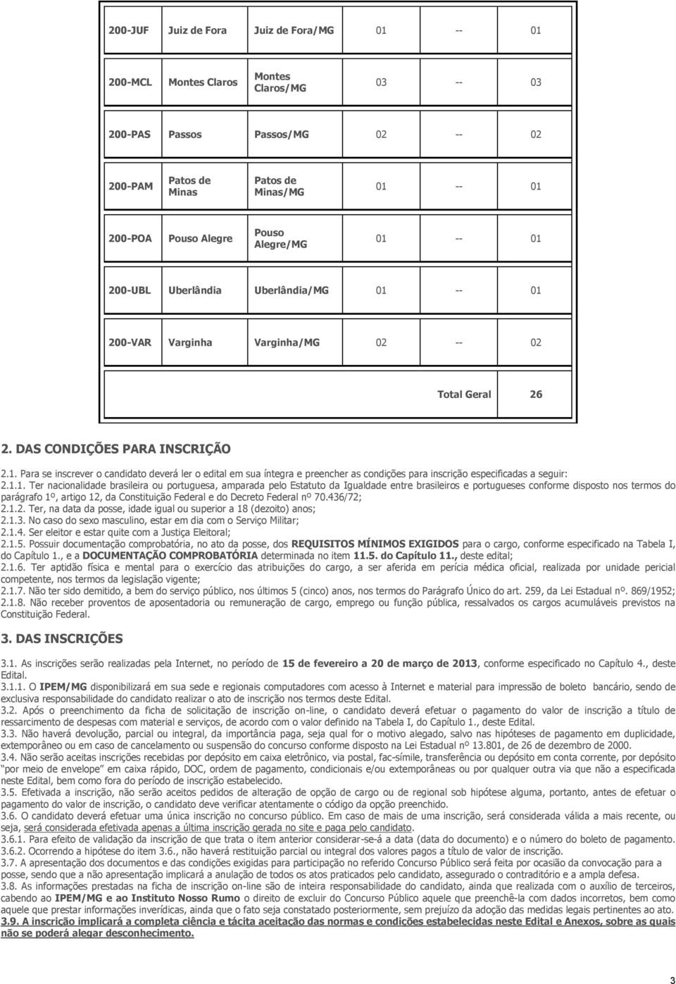 1.1. Ter nacionalidade brasileira ou portuguesa, amparada pelo Estatuto da Igualdade entre brasileiros e portugueses conforme disposto nos termos do parágrafo 1º, artigo 12, da Constituição Federal e