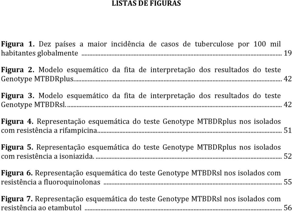 ... 42 Figura 4. Representação esquemática do teste Genotype MTBDRplus nos isolados com resistência a rifampicina.... 51 Figura 5.