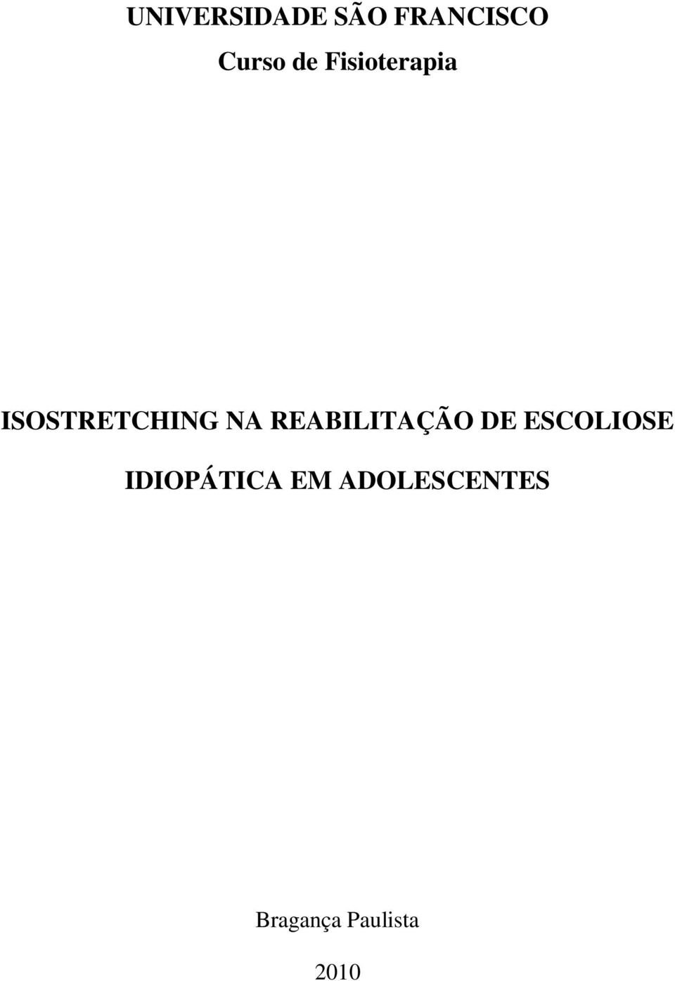 REABILITAÇÃO DE ESCOLIOSE