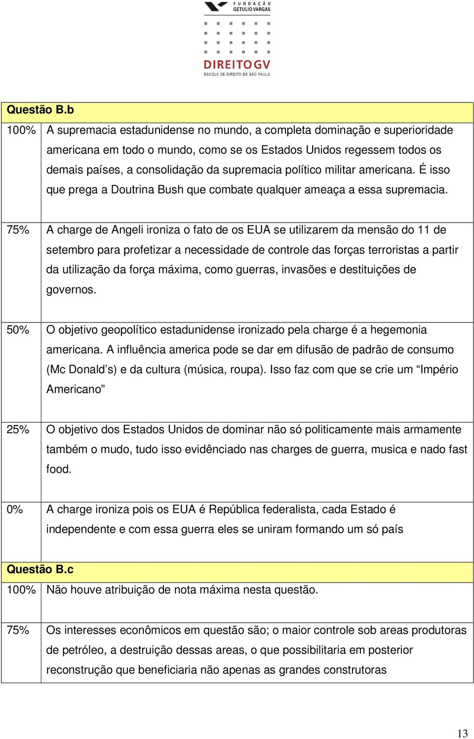 político militar americana. É isso que prega a Doutrina Bush que combate qualquer ameaça a essa supremacia.