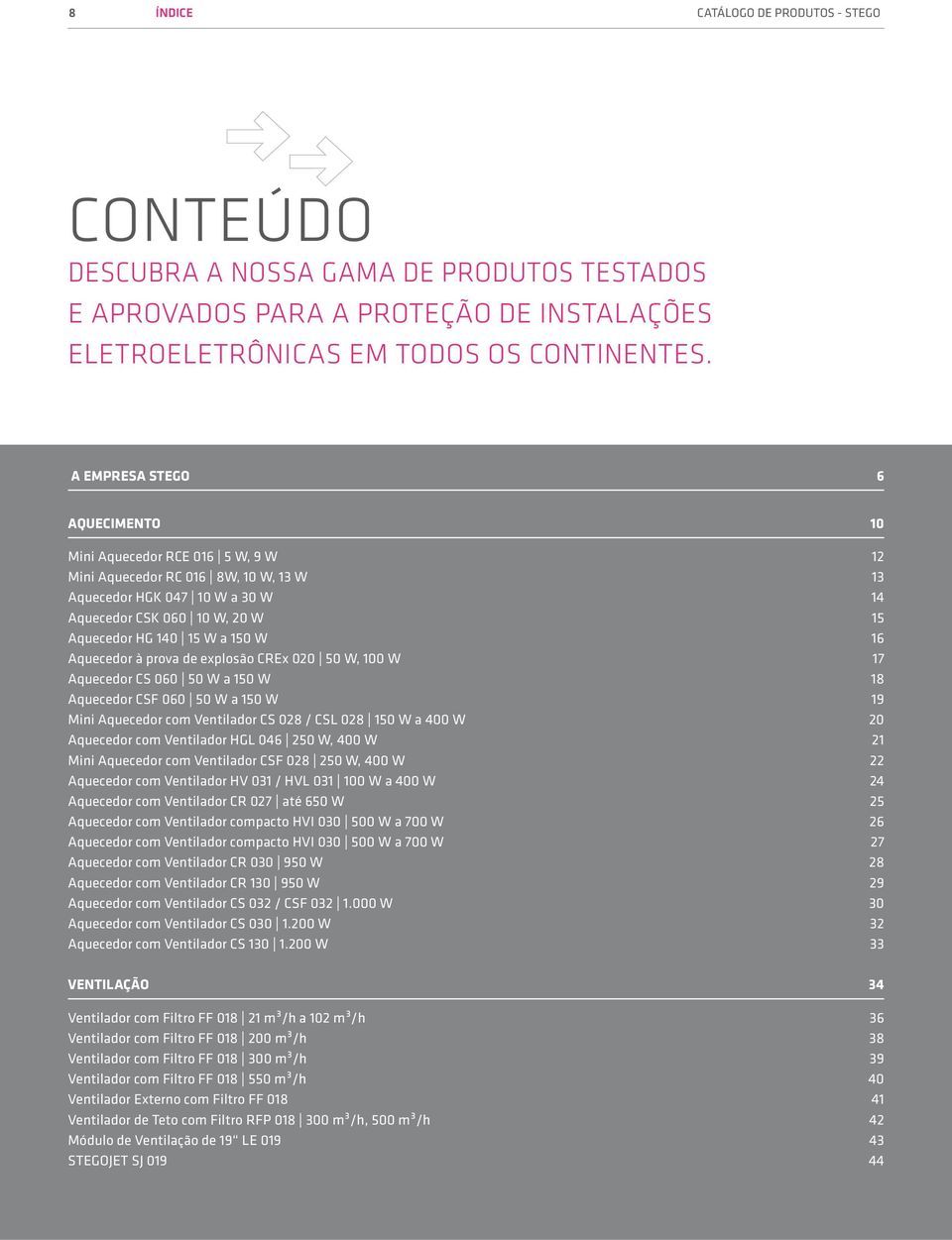 150 W 16 Aquecedor à prova de explosão CREx 020 50 W, 100 W 17 Aquecedor CS 060 50 W a 150 W 18 Aquecedor CSF 060 50 W a 150 W 19 Mini Aquecedor com Ventilador CS 028 / CSL 028 150 W a 400 W 20