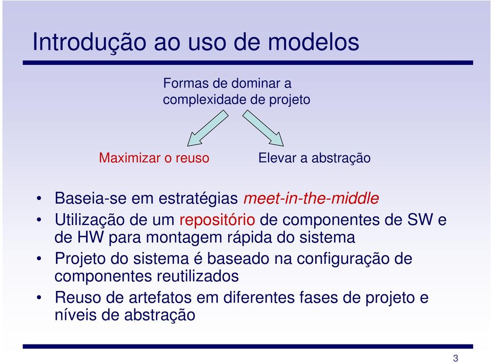 componentes de SW e de HW para montagem rápida do sistema Projeto do sistema é baseado na