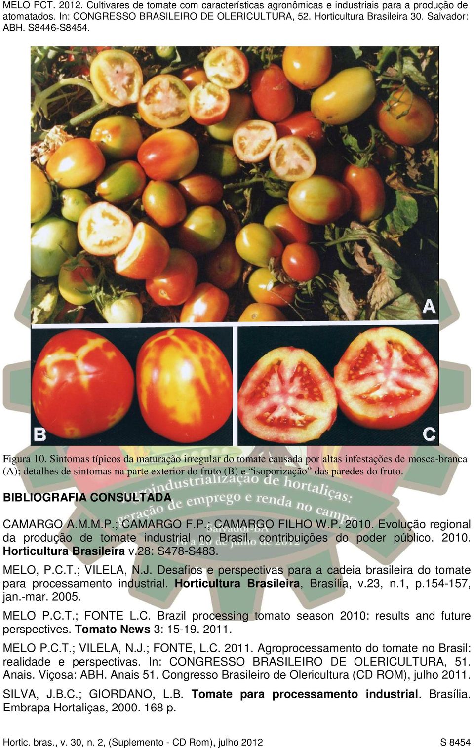 28: S478-S483. MELO, P.C.T.; VILELA, N.J. Desafios e perspectivas para a cadeia brasileira do tomate para processamento industrial. Horticultura Brasileira, Brasília, v.23, n.1, p.154-157, jan.-mar.