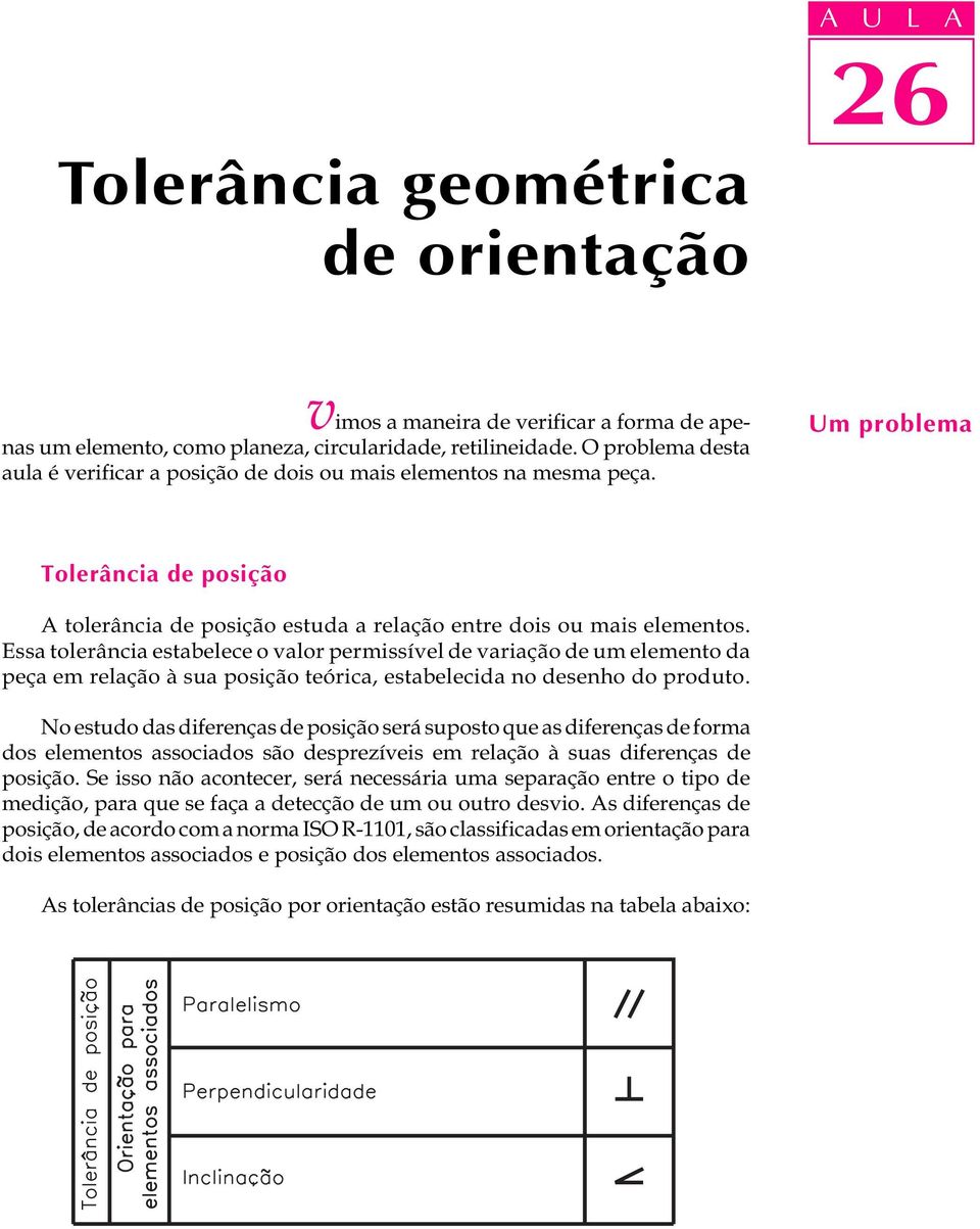 Essa tolerância estabelece o valor permissível de variação de um elemento da peça em relação à sua posição teórica, estabelecida no desenho do produto.