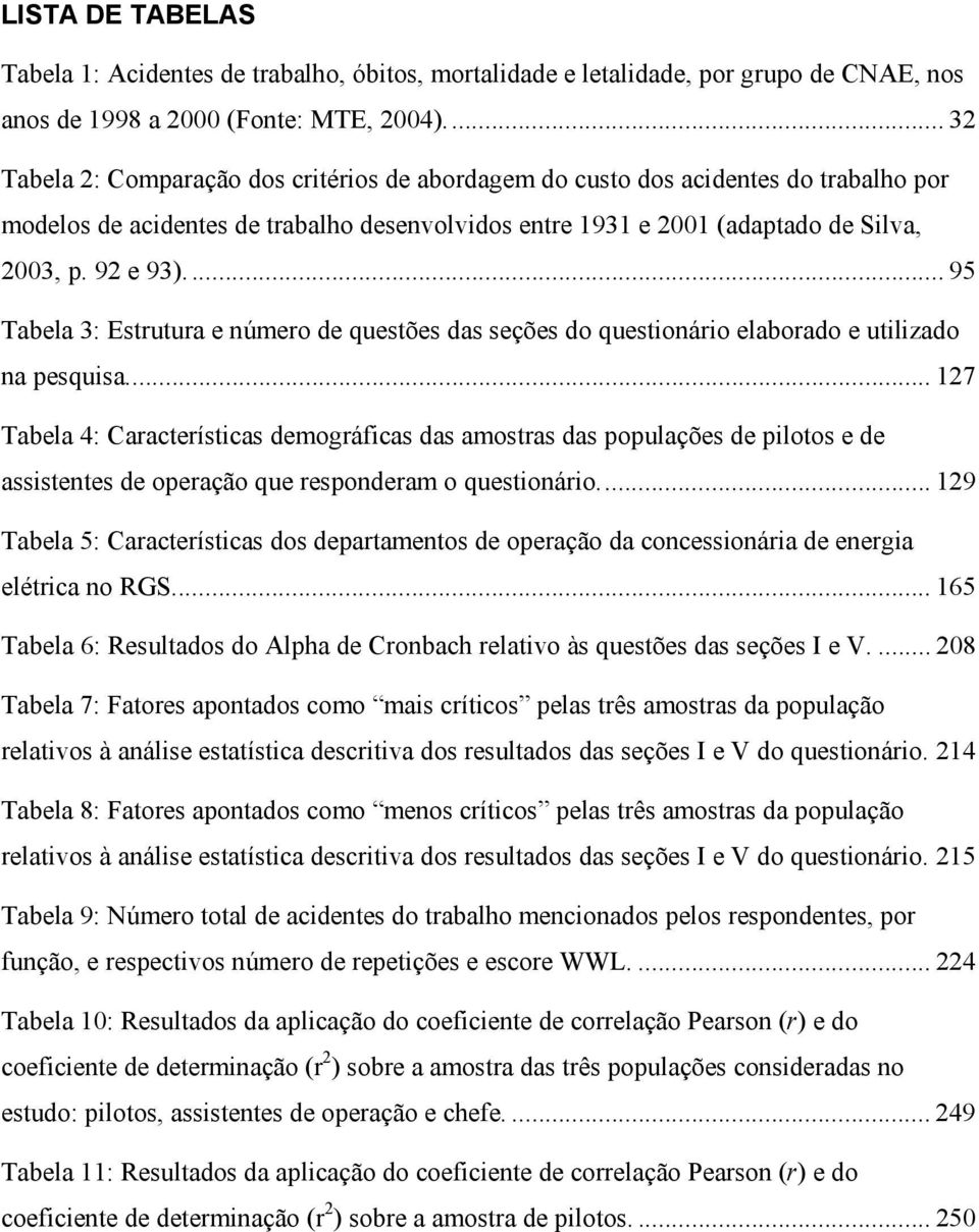 ... 95 Tabela 3: Estrutura e número de questões das seções do questionário elaborado e utilizado na pesquisa.