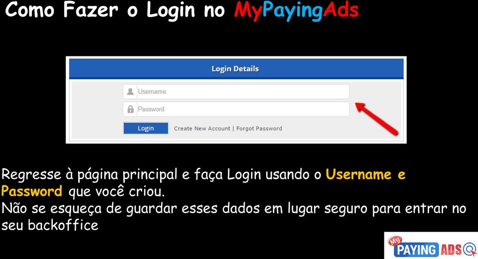 Password que você criou.