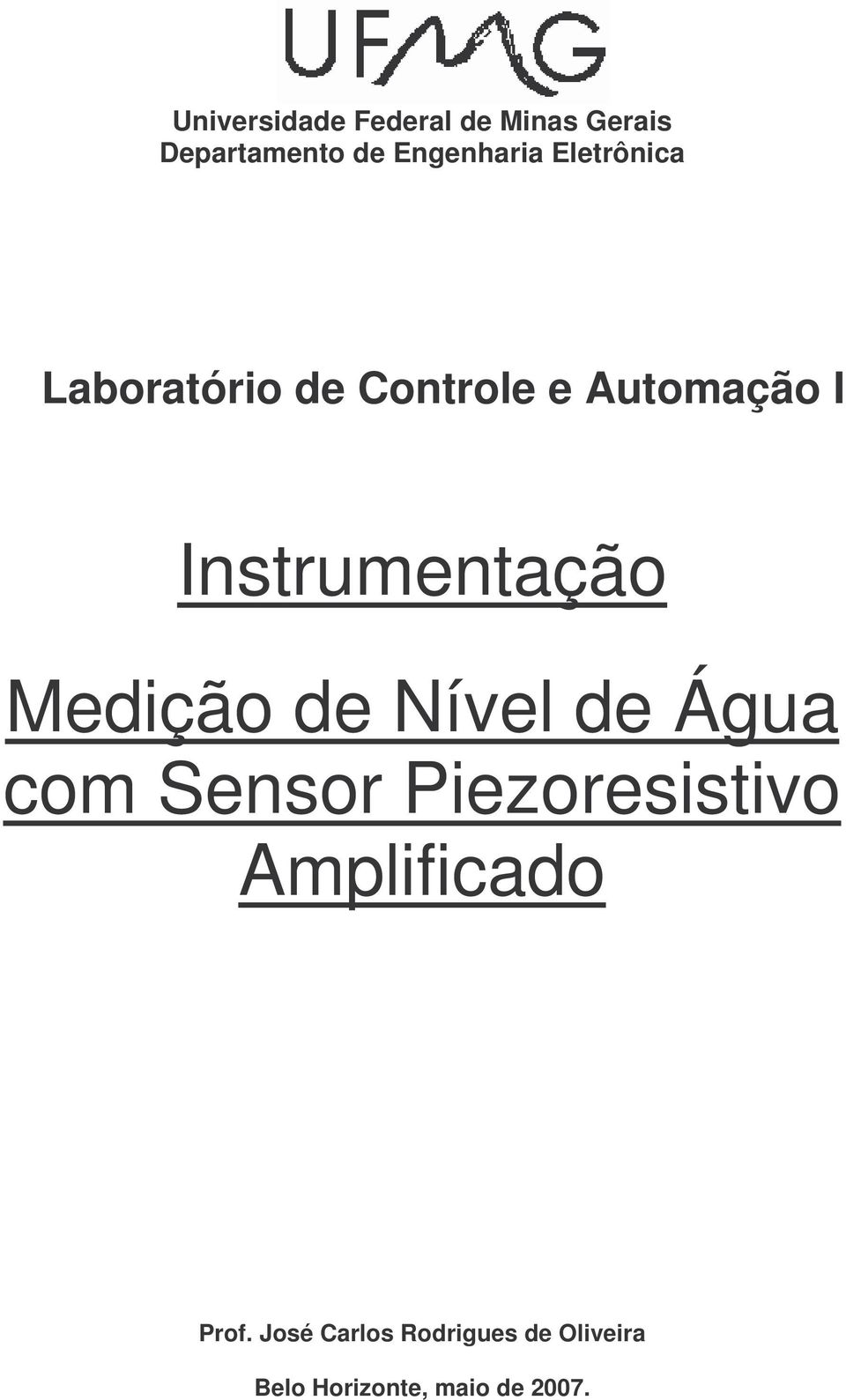 Medição de Nível de Água com Sensor Piezoresistivo Amplificado