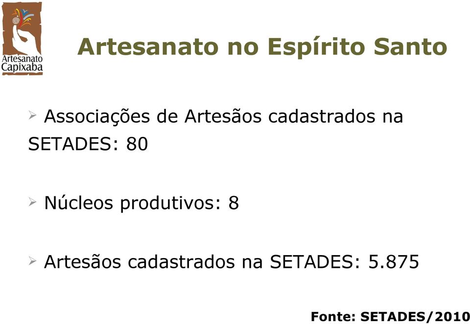 SETADES: 80 Núcleos produtivos: 8