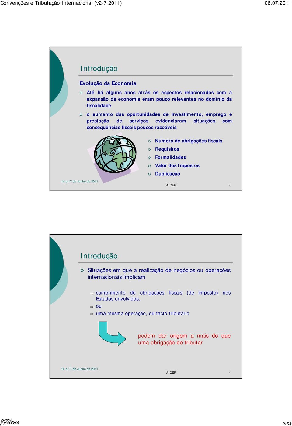 Requisitos Formalidades Valor dos Impostos Duplicação AICEP 3 Introdução Situações em que a realização de negócios ou operações internacionais implicam cumprimento de