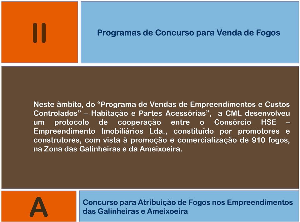 , constituído por promotores e construtores, com vista à promoção e comercialização de 910 fogos, na Zona