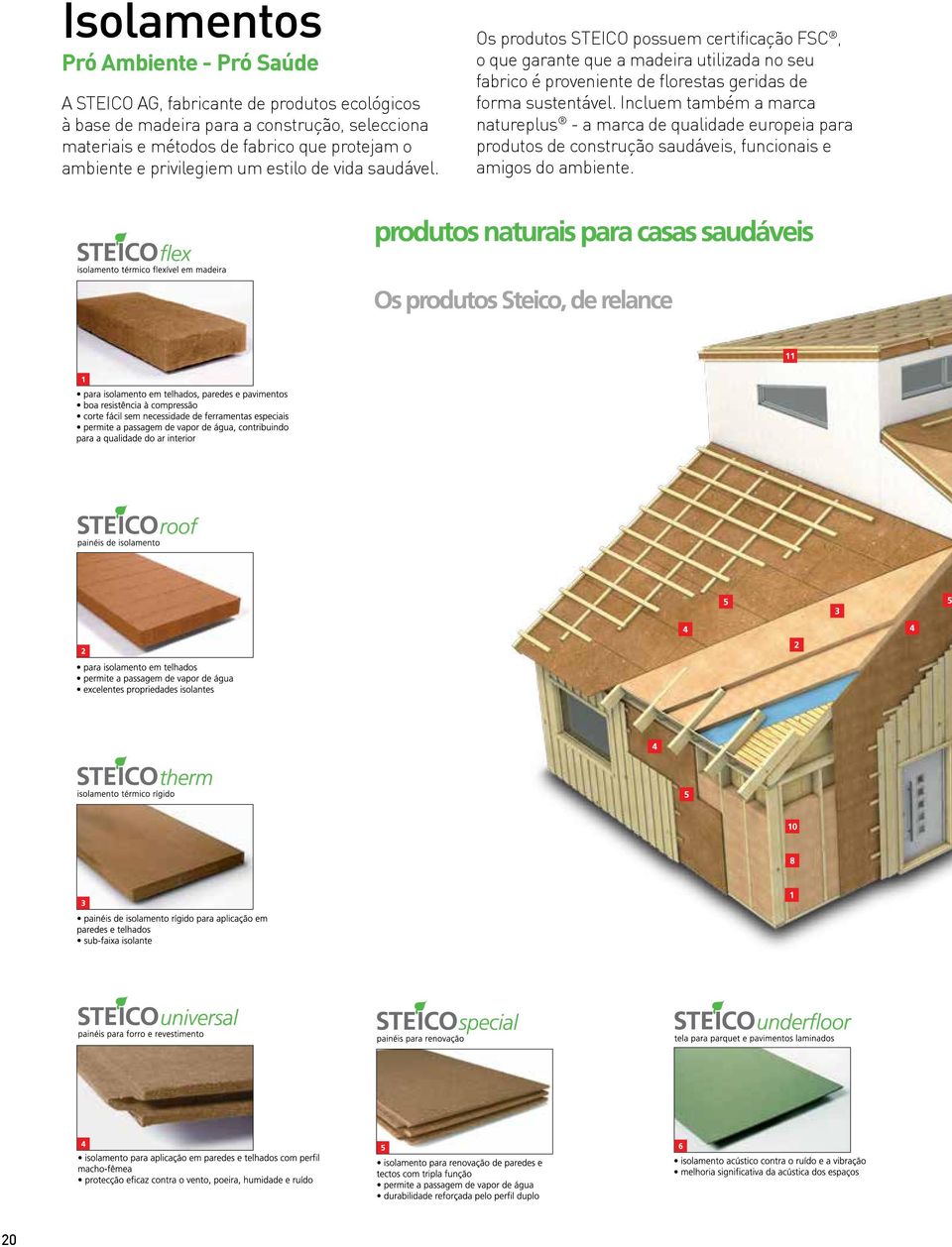 Os produtos STEICO possuem certificação FSC, o que garante que a madeira utilizada no seu fabrico é proveniente de florestas
