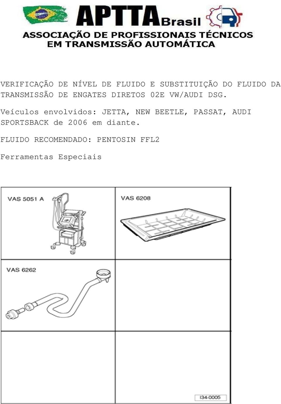 Veículos envolvidos: JETTA, NEW BEETLE, PASSAT, AUDI