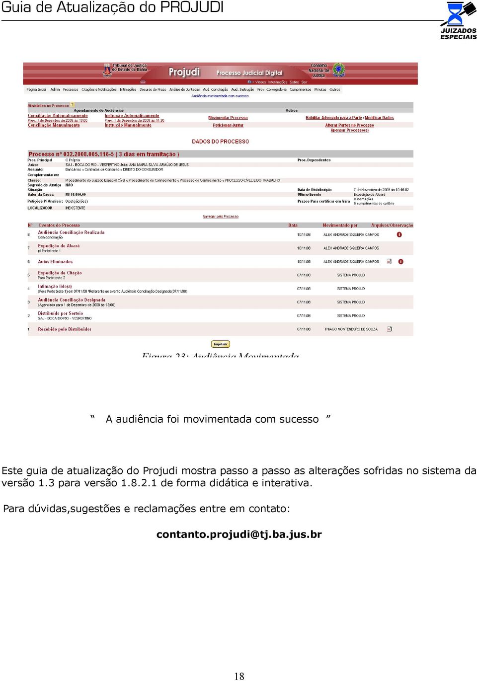 sistema da versão 1.3 para versão 1.8.2.1 de forma didática e interativa.