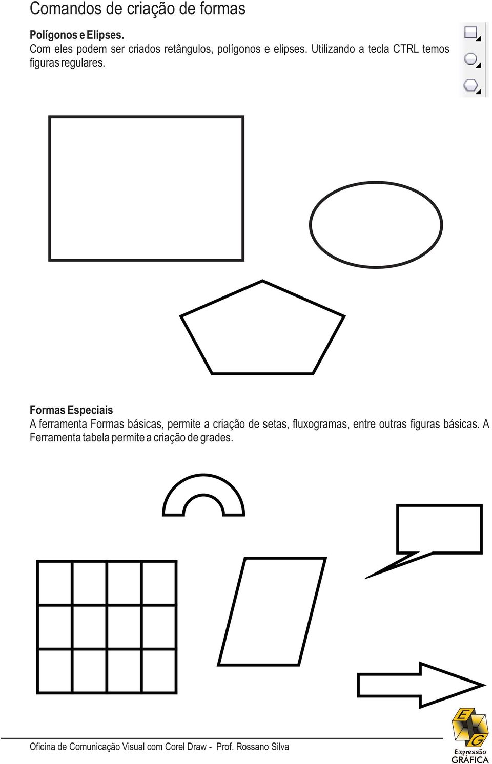 Utilizando a tecla CTRL temos figuras regulares.
