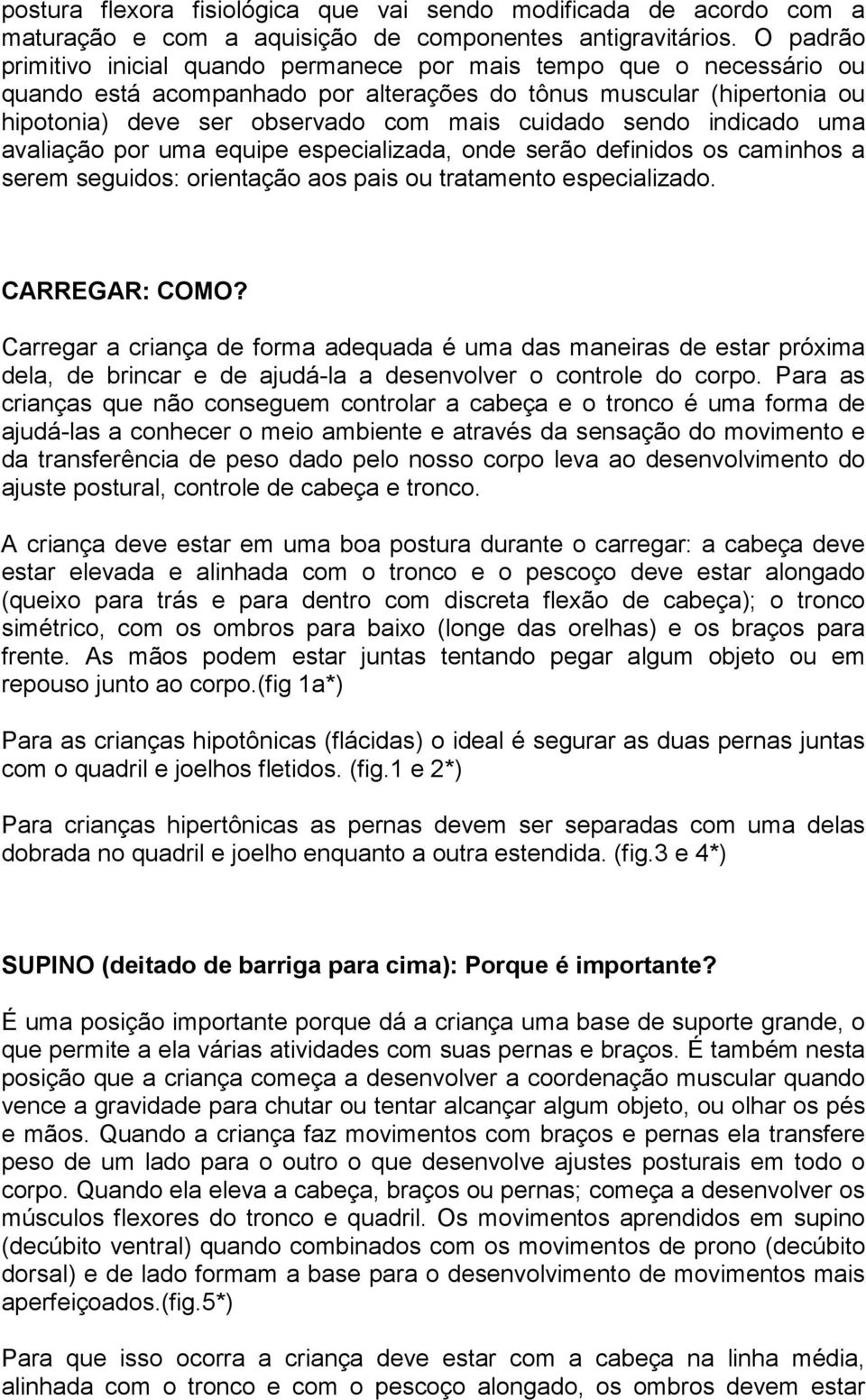 sendo indicado uma avaliação por uma equipe especializada, onde serão definidos os caminhos a serem seguidos: orientação aos pais ou tratamento especializado. CARREGAR: COMO?