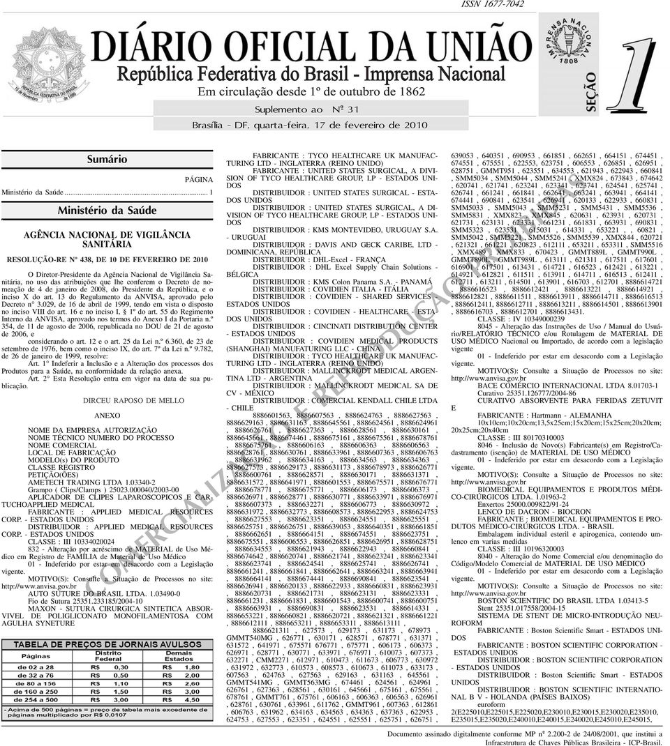 Presidente da República, e o inciso X do art 13 do Regulamento da ANVISA, aprovado pelo Decreto n 3029, de 16 de abril de 1999, tendo em vista o disposto no inciso VIII do art 16 e no inciso I, 1º do