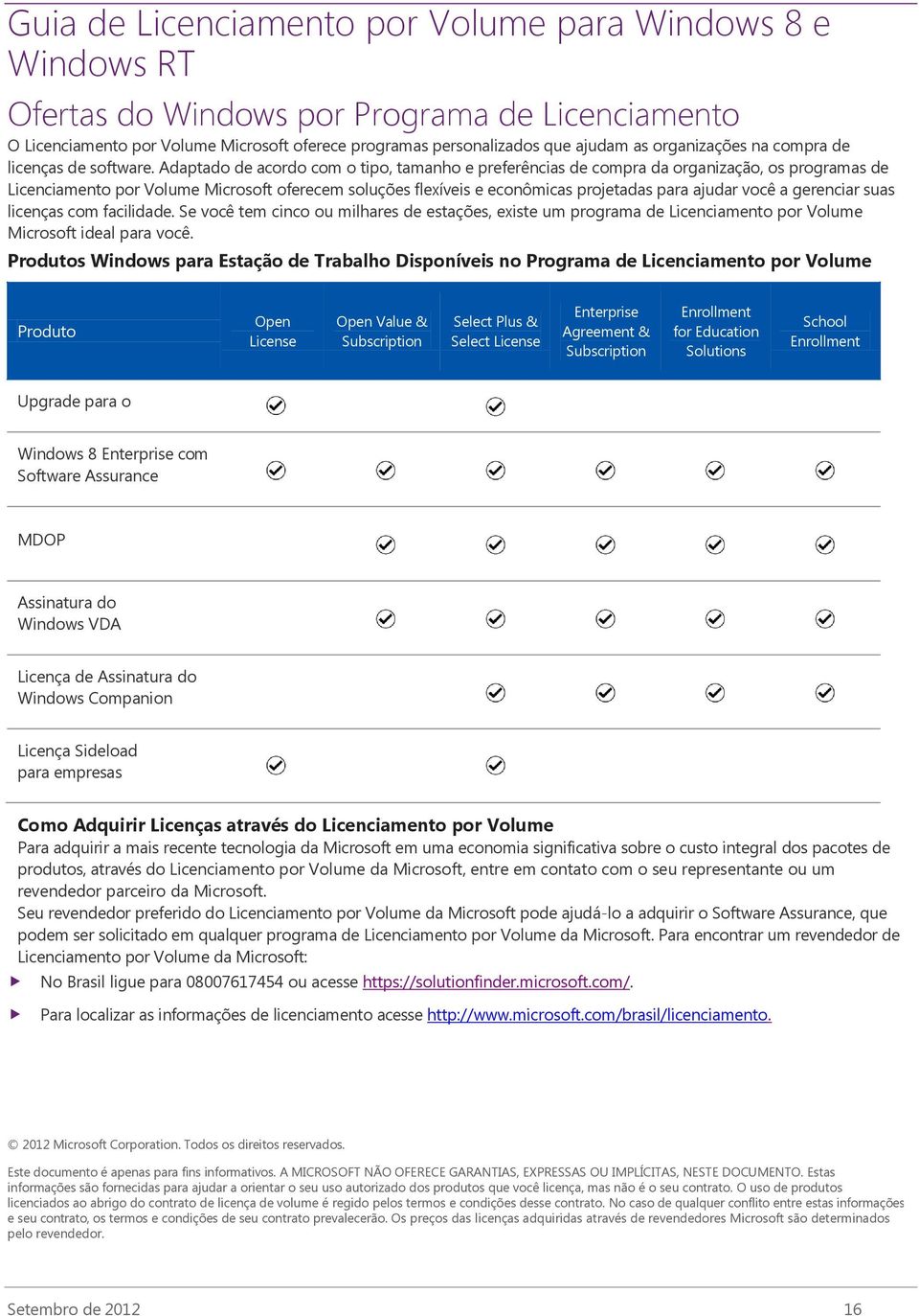 a gerenciar suas licenças com facilidade. Se você tem cinco ou milhares de estações, existe um programa de Licenciamento por Volume Microsoft ideal para você.