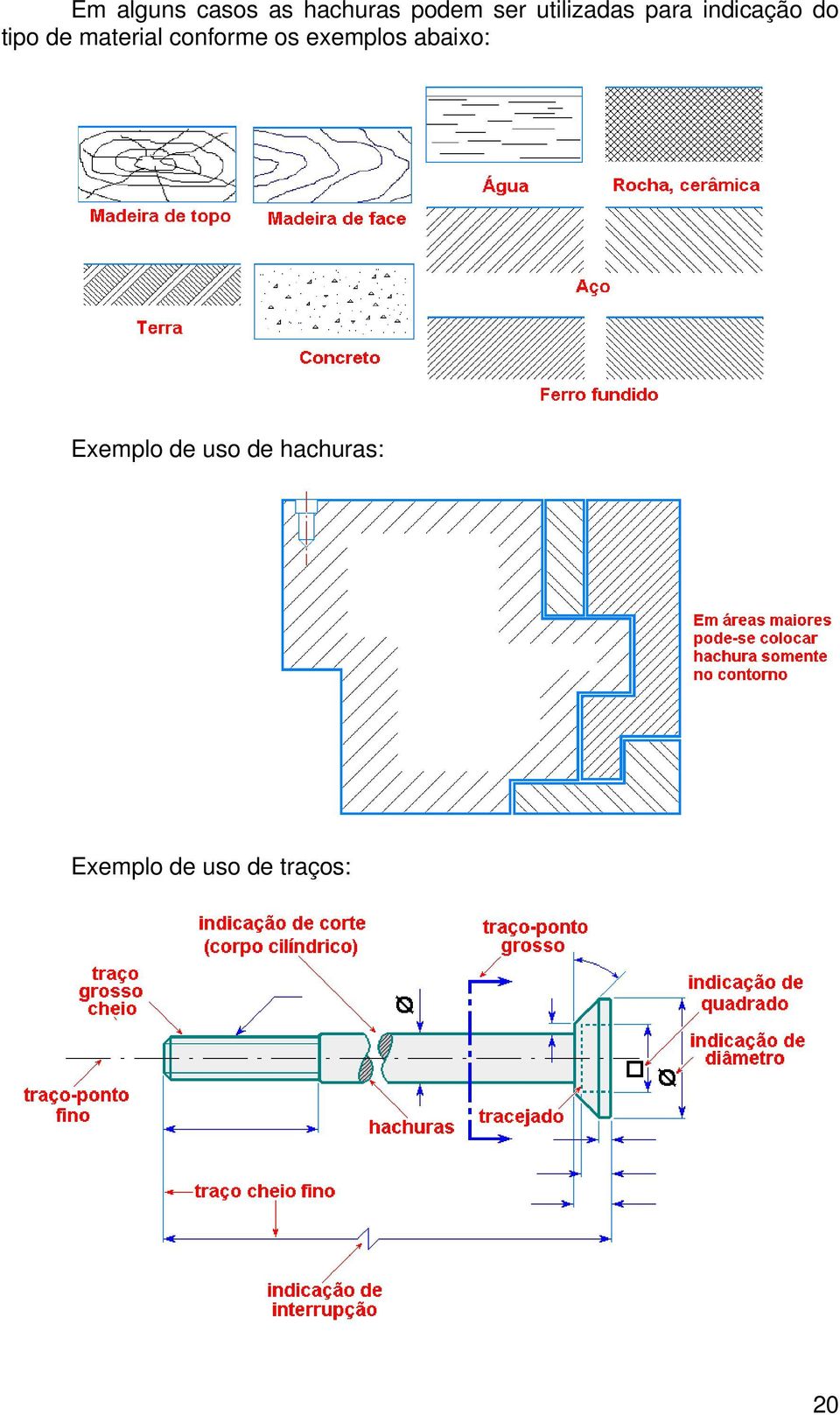 material conforme os exemplos abaixo: