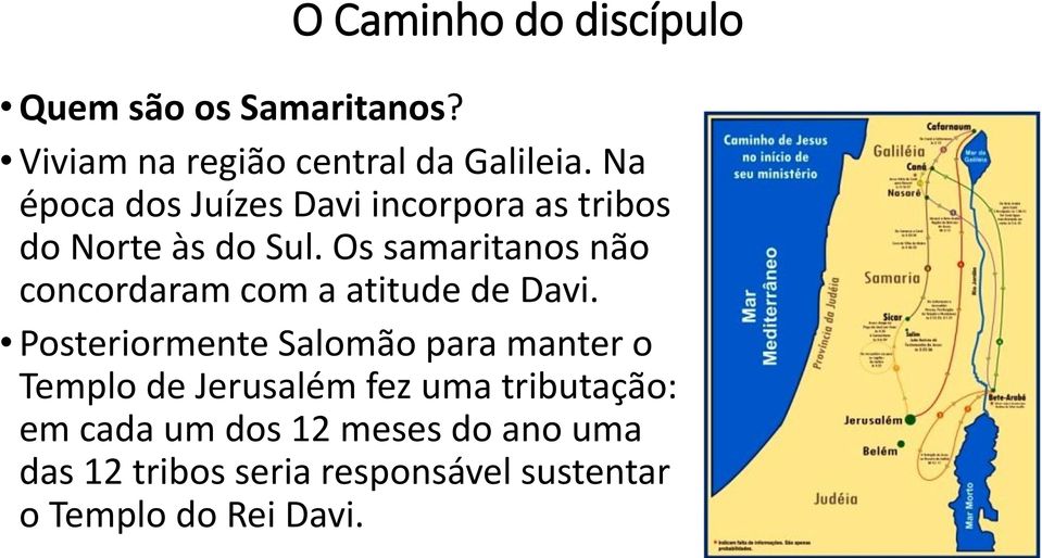Os samaritanos não concordaram com a atitude de Davi.