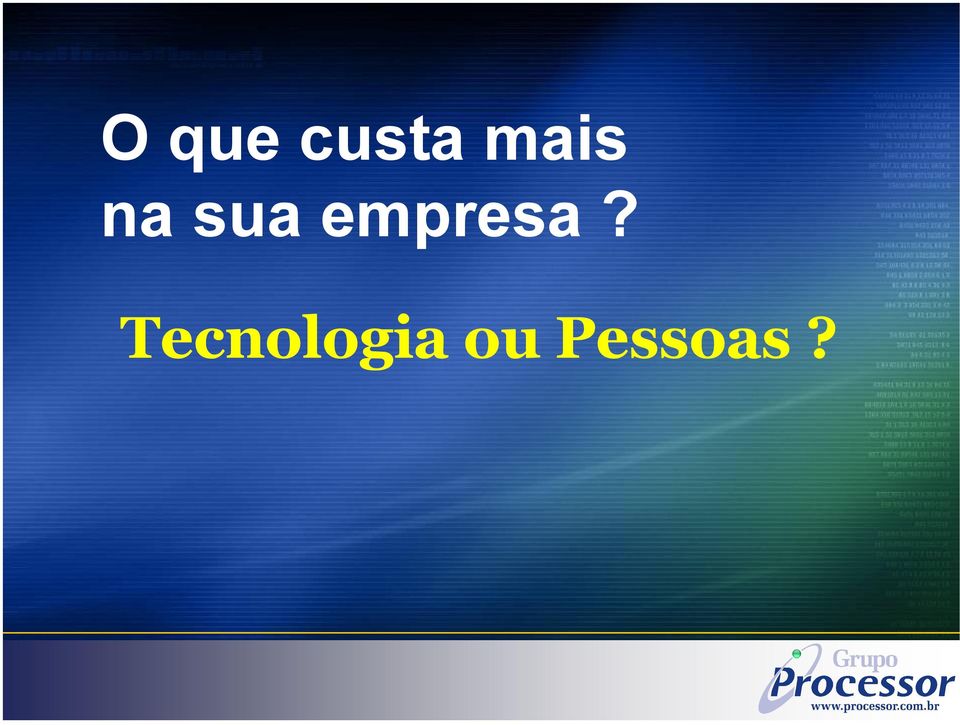 40% da TI Qualificação HARDWARE custa 44% da TI Suporte Terceiros Links/Outros SW- HW R$ 80K/Ano R$ 20K/ano