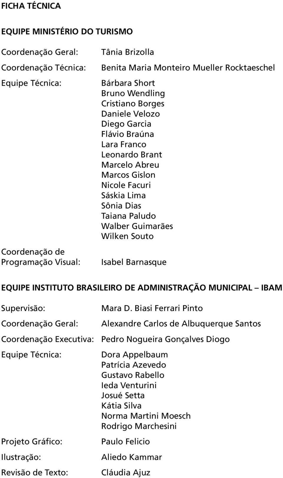 Guimarães Wilken Souto Isabel Barnasque EQUIPE INSTITUTO BRASILEIRO DE ADMINISTRAÇÃO MUNICIPAL IBAM Supervisão: Mara D.