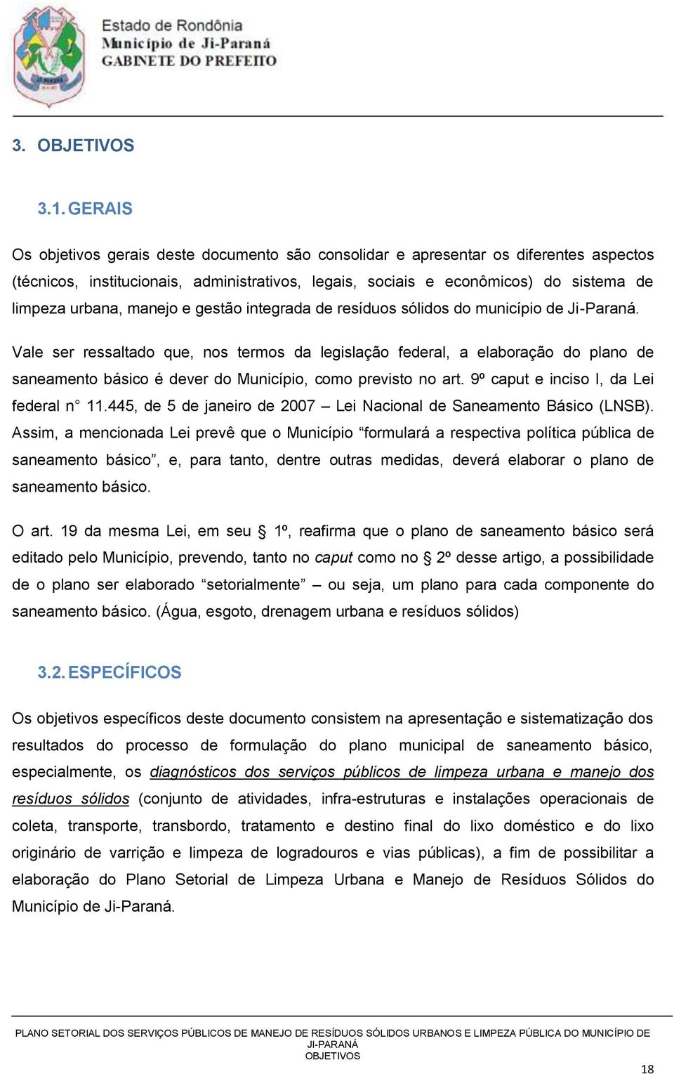manejo e gestão integrada de resíduos sólidos do município de Ji-Paraná.