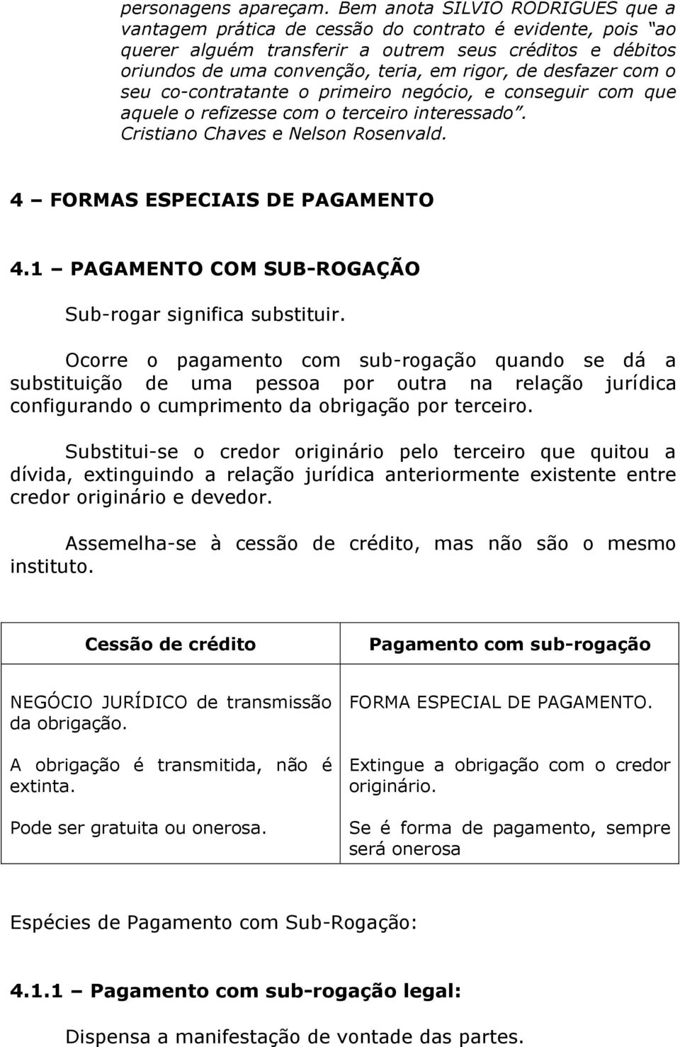 desfazer com o seu co-contratante o primeiro negócio, e conseguir com que aquele o refizesse com o terceiro interessado. Cristiano Chaves e Nelson Rosenvald. 4 FORMAS ESPECIAIS DE PAGAMENTO 4.