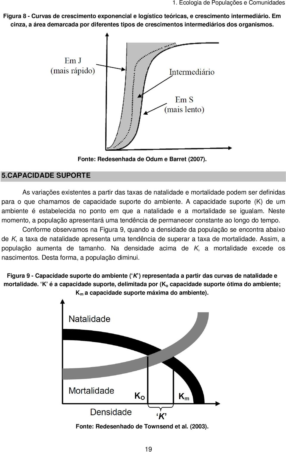 As variações existentes a partir das taxas de natalidade e mortalidade podem ser definidas para o que chamamos de capacidade suporte do ambiente.