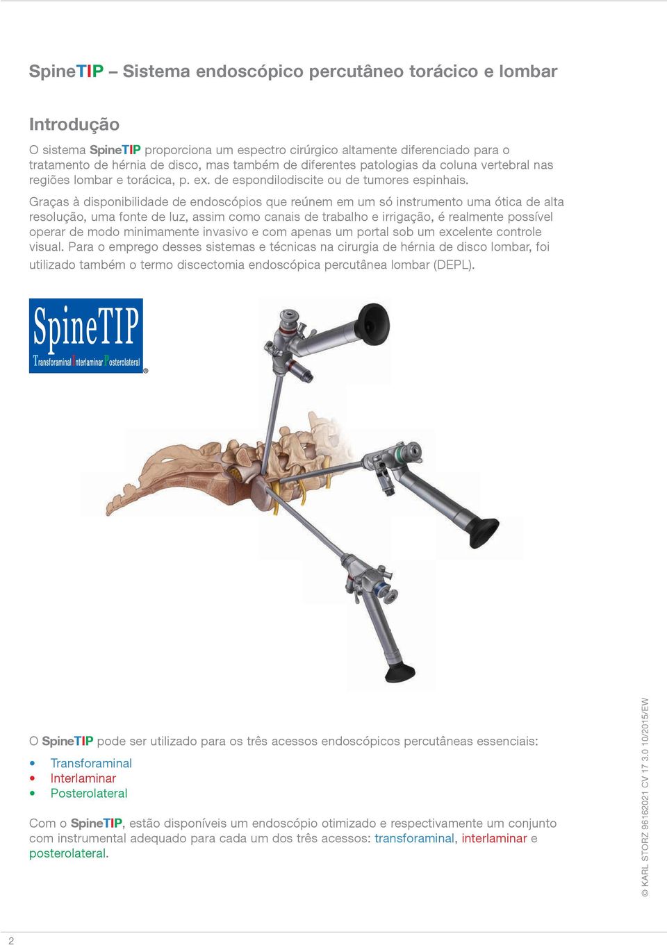 Graças à disponibilidade de endoscópios que reúnem em um só instrumento uma ótica de alta resolução, uma fonte de luz, assim como canais de trabalho e irrigação, é realmente possível operar de modo